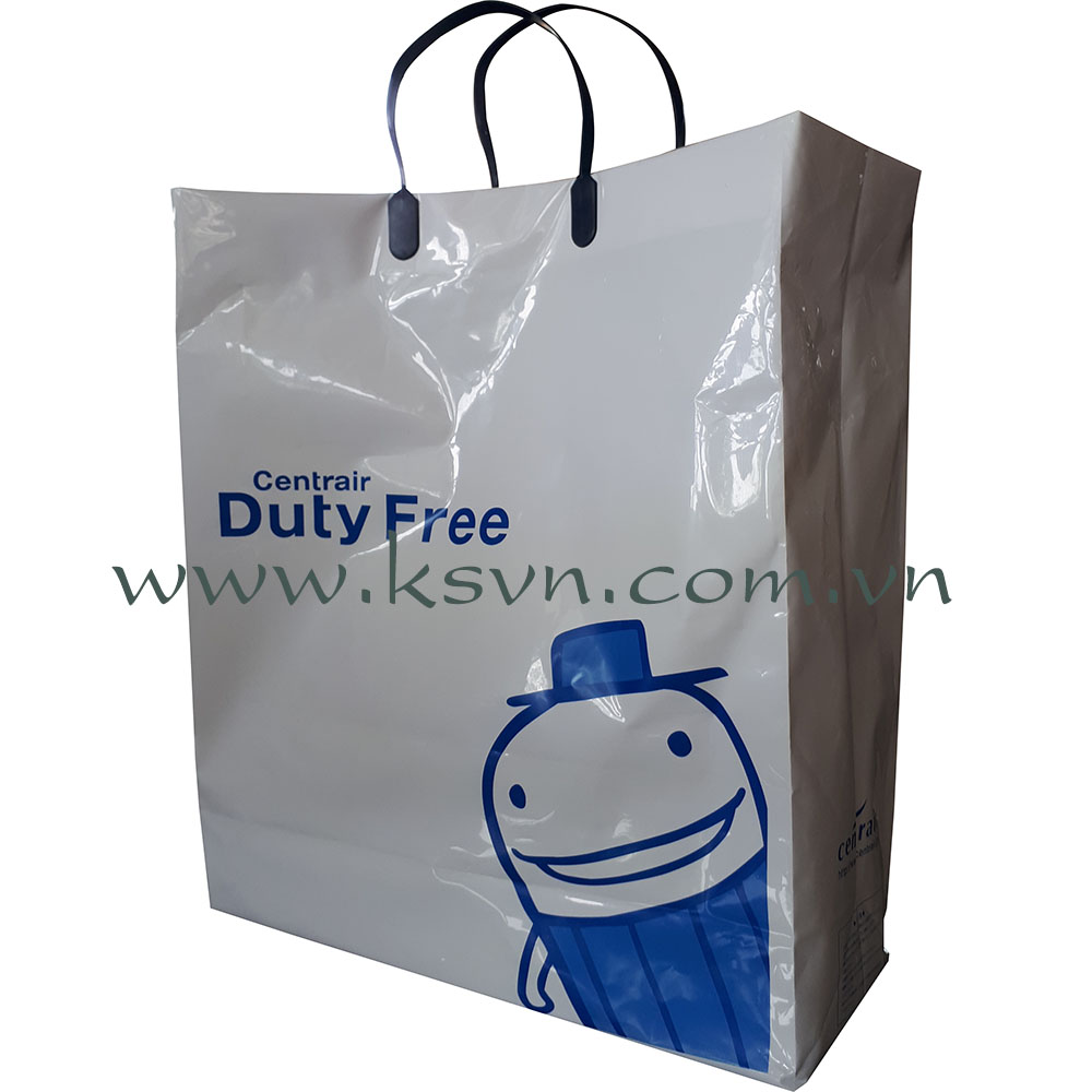 Back rigid handle plastic bag